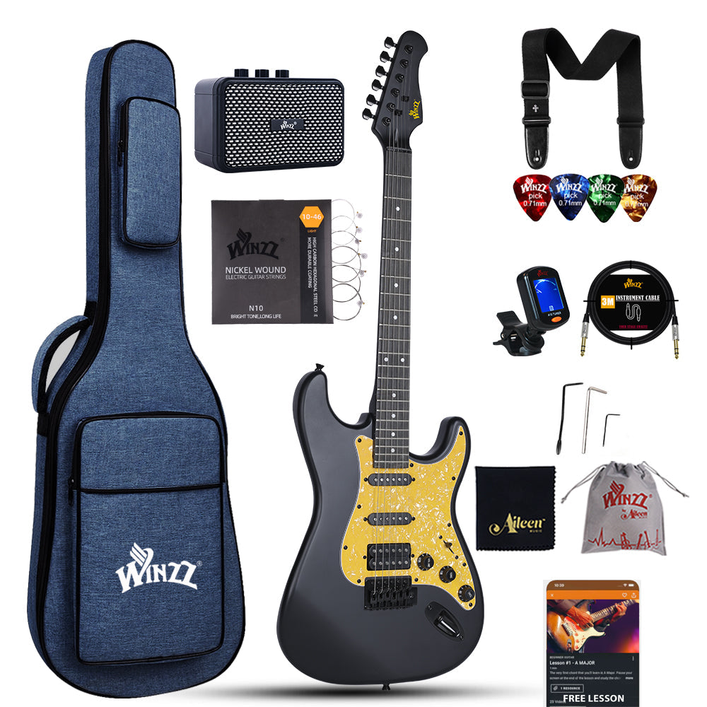 Solid Poplar Wood Electric Guitar - 39-Inch Beginner